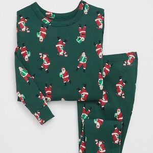 Gap Kids Organically Grown Cotton Two Piece Santa PJs Size 12
